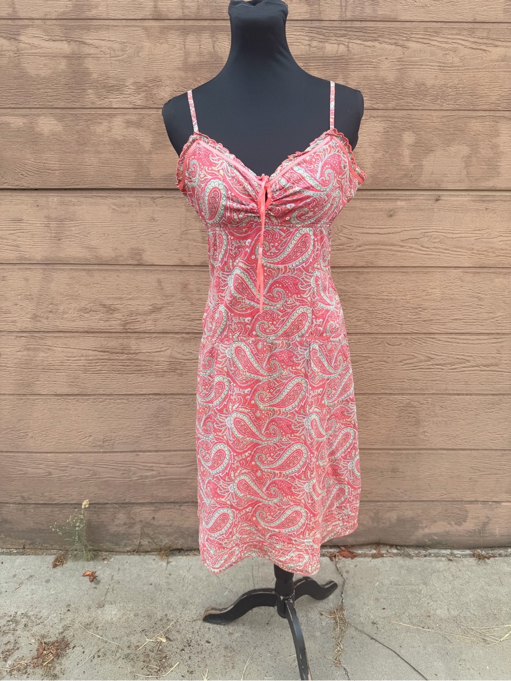 Vintage Ralph Lauren Polo Jeans Company Dress Paisley Midi Dress in Red
